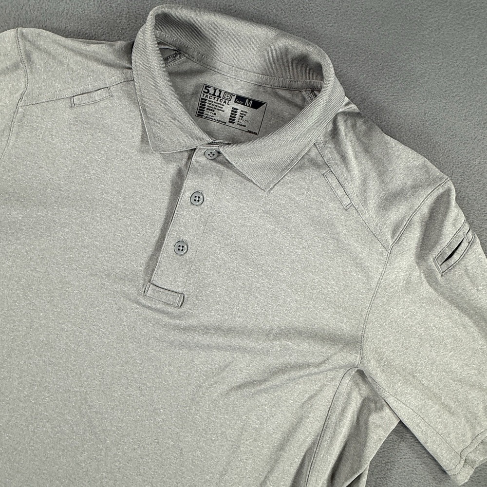 5.11 Tactical Mens Polo Shirt Medium Gray Short Sleeve Work Performance Outdoor